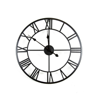 Indoor Wall Clock Matte Black 60cm