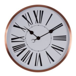 Breiley Round Traditional Design Wall Clock In Rose Gold Frame