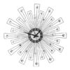 Efroya Spoke Design Wall Clock In Black And Silver