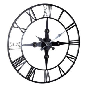 Symbia Round Wall Clock In Black Metal Frame