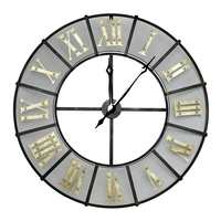 Wrought Iron Outdoor Clock – Black & Antique Brass