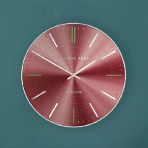 Bowie Metal Round Wall Clock In Ruby