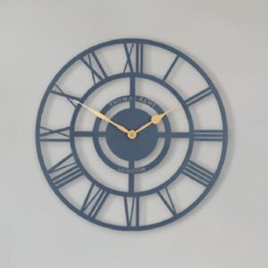 Brossard Wooden Round Wall Clock In Deep Sea