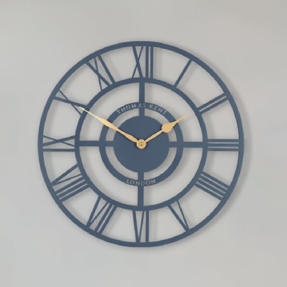 Brossard Wooden Round Wall Clock In Deep Sea