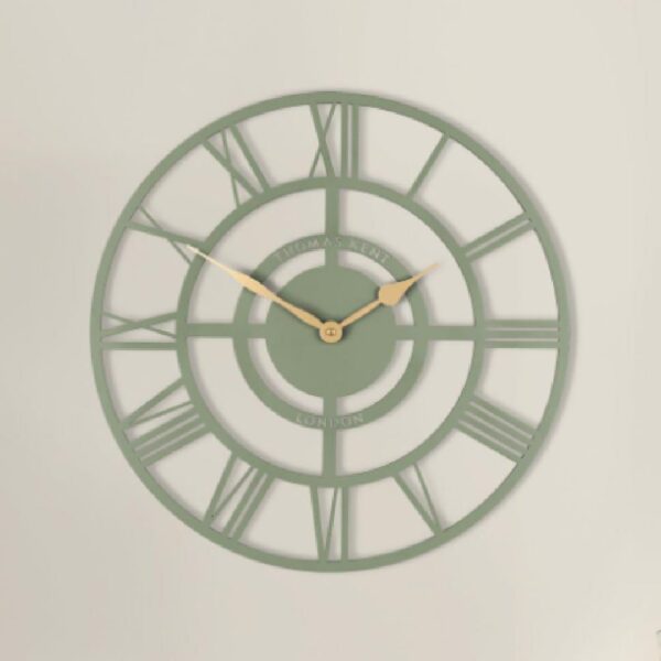 Brossard Wooden Round Wall Clock In Olive