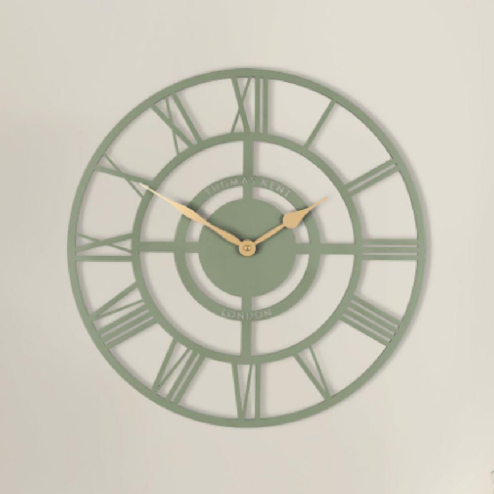 Brossard Wooden Round Wall Clock In Olive