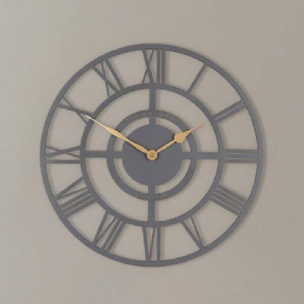 Brossard Wooden Round Wall Clock In Slate
