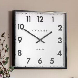 Budapest Wooden Square Wall Clock In Black