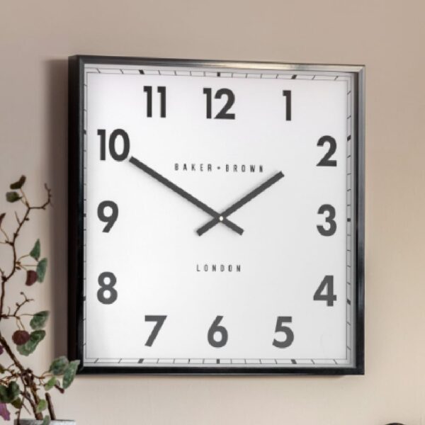 Budapest Wooden Square Wall Clock In Black