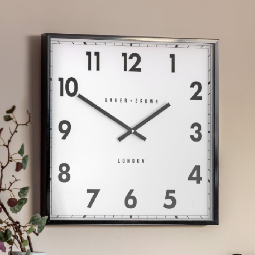 Budapest Wooden Square Wall Clock In Black