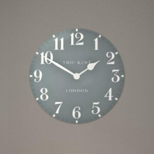 Chantilly Large Metal Mantel Clock In Flax Blue