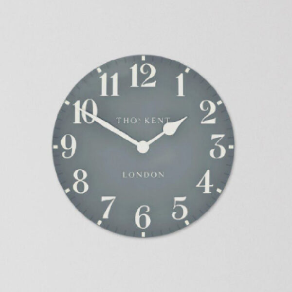 Chantilly Medium Metal Mantel Clock In Flax Blue
