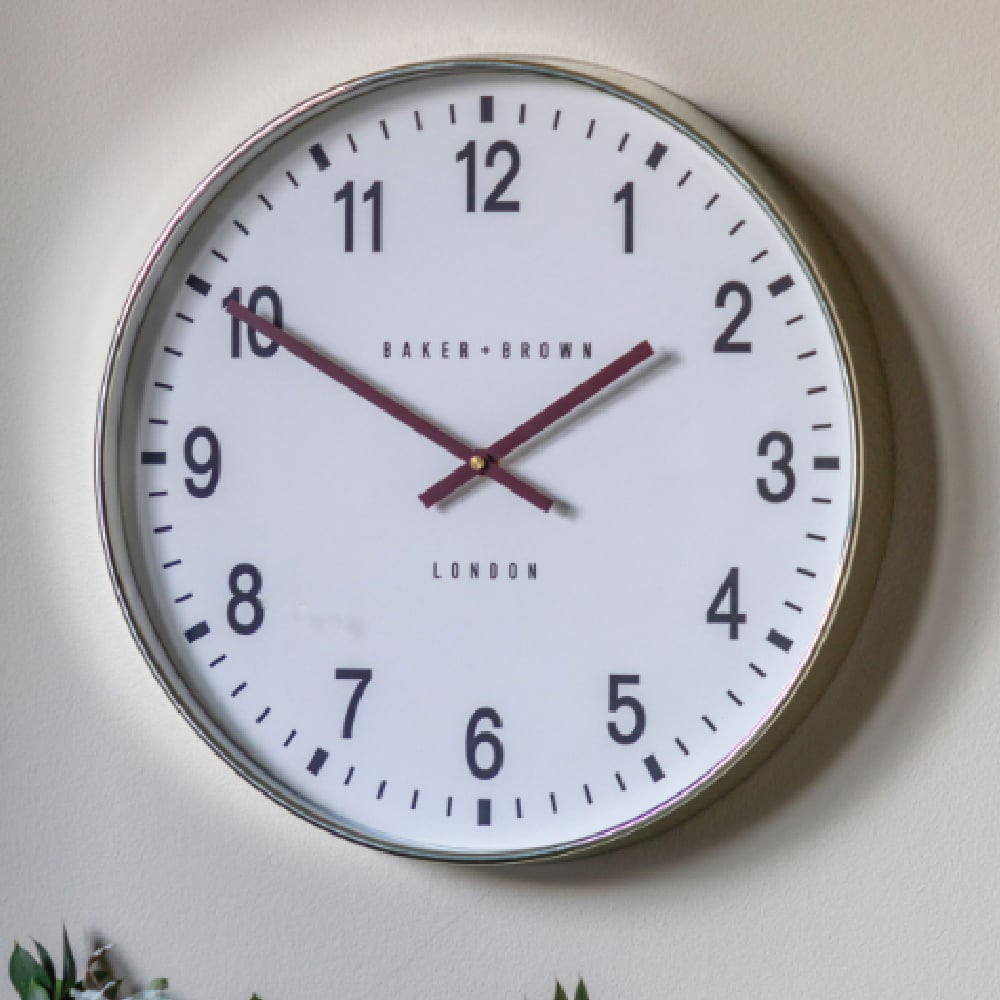 Cudahy Glass Round Wall Clock In Chrome