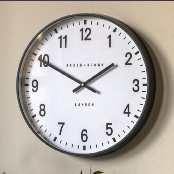Cudahy Glass Round Wall Clock In Grey