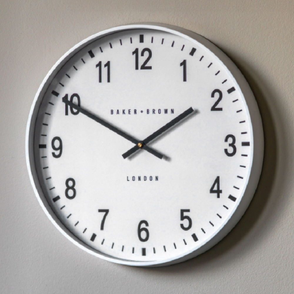 Cudahy Glass Round Wall Clock In White