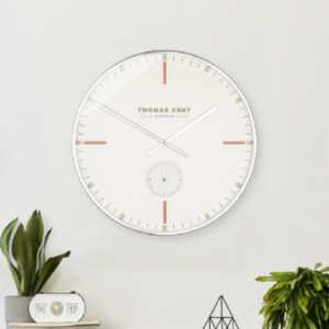 Villanova Glass Round Wall Clock In Silver