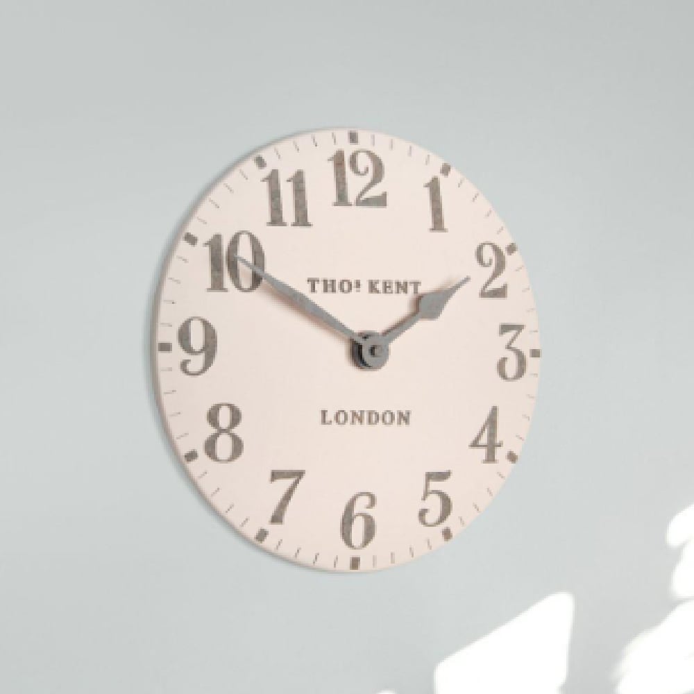 Chantilly Medium Metal Mantel Clock In Shy Pink