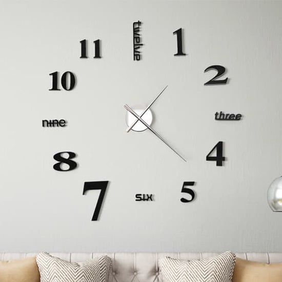 Alagan EVA Modern Design 3D Wall Clock In High Gloss Black