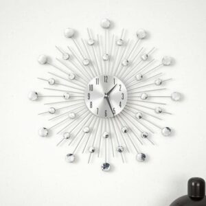Itotia Round Quartz Movement Wall Clock In Silver