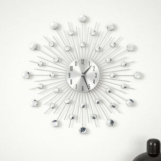 Itotia Round Quartz Movement Wall Clock In Silver