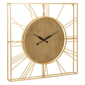 Xuange Square Wall Bedroom Clock In Gold Wooden Frame