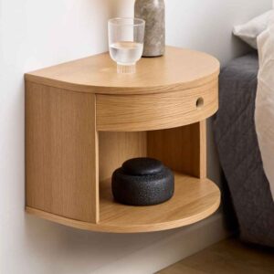 Pottstown Wooden Wall Hung Bedside Cabinet – Oak
